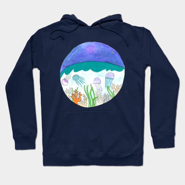 Jellyfish under the stars Hoodie by DoodlesAndStuff